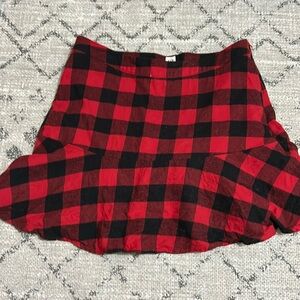Gap Kids Red and Black Plaid Skirt
